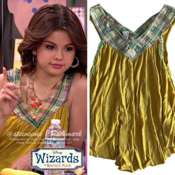 RARE Free People Flowy Solid Chartreuse Top ASO Alex Russo - Picture 2 of 9